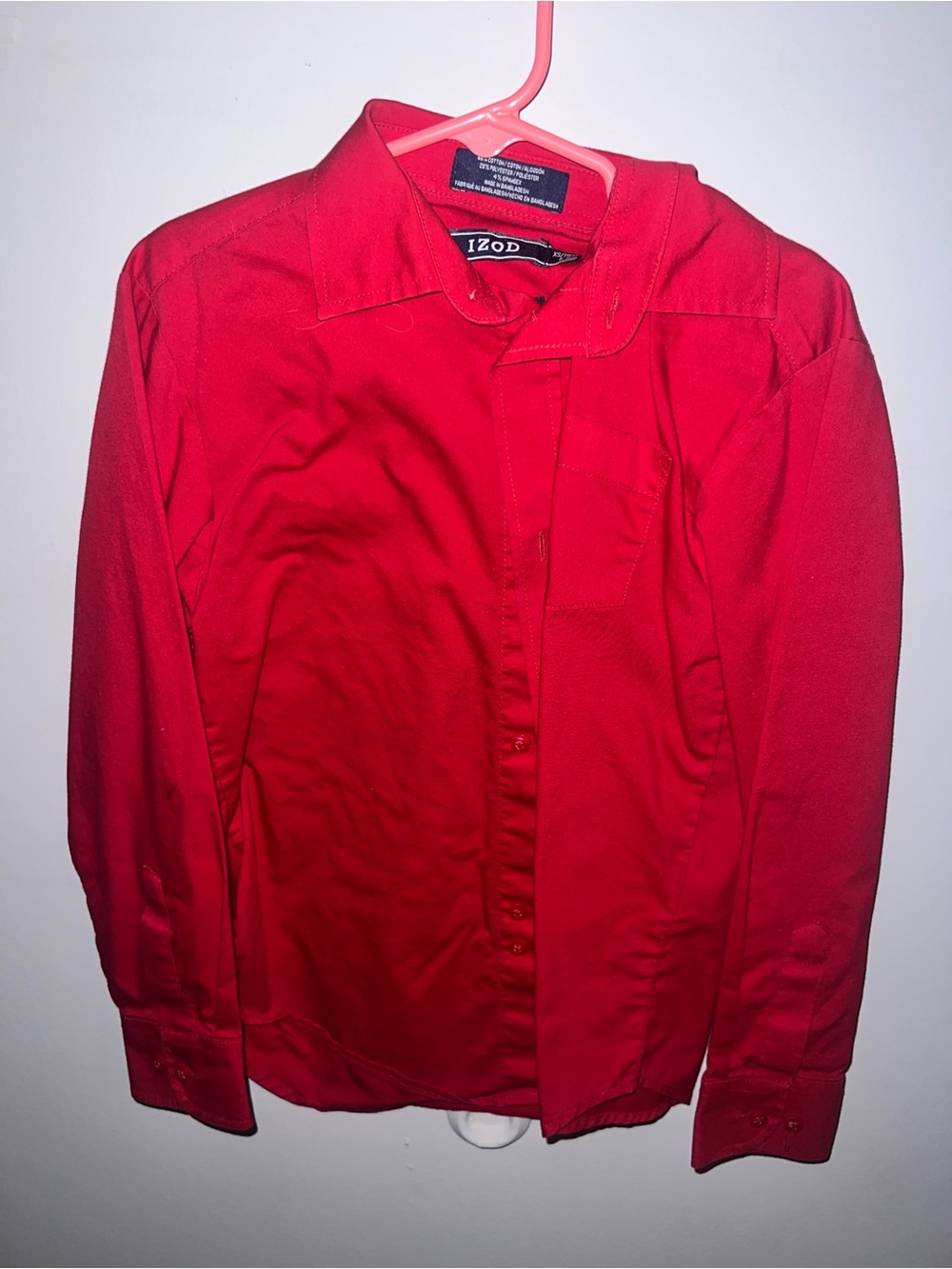 IZOD boys Red Button-Up Dress Shirt